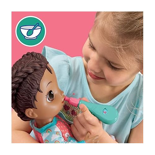  Baby Alive Mix My Medicine Baby Doll, Llama Pajamas, Drinks and Wets, Doctor Accessories, Black Hair Toy for Kids Ages 3 and Up