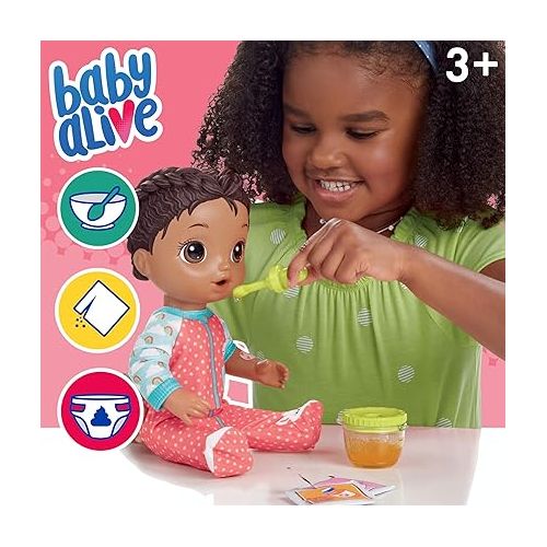  Baby Alive Mix My Medicine Baby Doll, Llama Pajamas, Drinks and Wets, Doctor Accessories, Black Hair Toy for Kids Ages 3 and Up