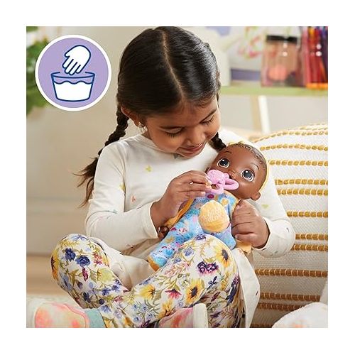  Baby Alive Soft ‘n Cute Doll, Black Hair, 11-Inch First Baby Doll Toy, Washable Soft Doll, Toddlers Kids 18 Months and Up, Teether Accessory