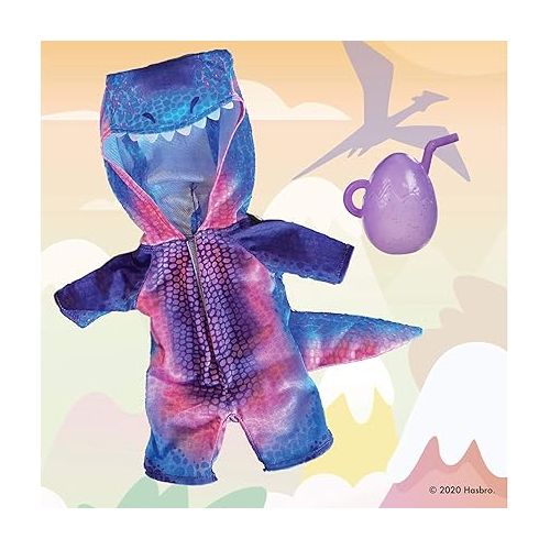  Baby Alive Dino Cuties Doll, Tyrannosaurus, Doll Accessories, Drinks, Wets, T-Rex Dinosaur Toy for Kids Ages 3 Years and Up, Black Hair