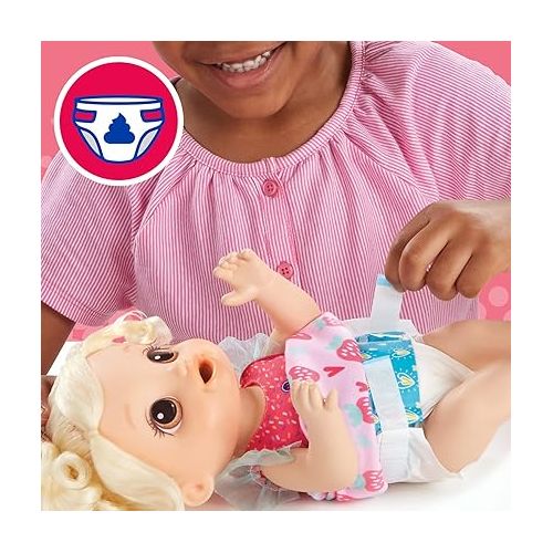  Baby Alive Magical Mixer Baby Doll, Strawberry Shake, Doll with Toy Blender, Baby Doll Set for Kids 3 and Up, Blonde Hair