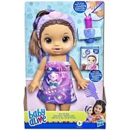 Baby Alive Glam Spa Baby Doll, Mermaid, Makeup Toy for Kids 3 and Up, Color Reveal Mani-Pedi and Makeup, 12.6-Inch Waterplay Doll, Brown Hair