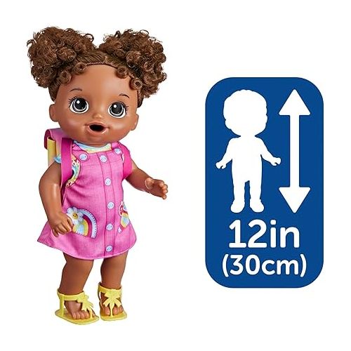  Baby Alive Time for School Baby Doll Set, Back to School Toys for 3 Year Old Girls & Boys & Up, 12 Inch Baby Doll, Black Hair (Amazon Exclusive)