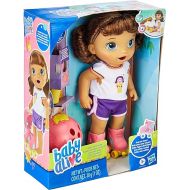 Baby Alive: Roller Skate Baby 14-Inch Doll Brown Hair, Blue Eyes Kids Toy for Boys and Girls