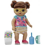 [아마존핫딜][아마존 핫딜] Baby Alive Step ‘N Giggle Baby Brown Hair Doll with Light-Up Shoes, Responds with 25+ Sounds & Phrases, Drinks & Wets, Toy for Kids Ages 3 Years Old & Up