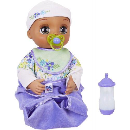  [아마존베스트]Baby Alive Real As Can Be Baby: Realistic Brunette Baby Doll, 80+ Lifelike Expressions, Movements & Real Baby Sounds, With Doll Accessories, Toy for Girls and Boys 3 and Up