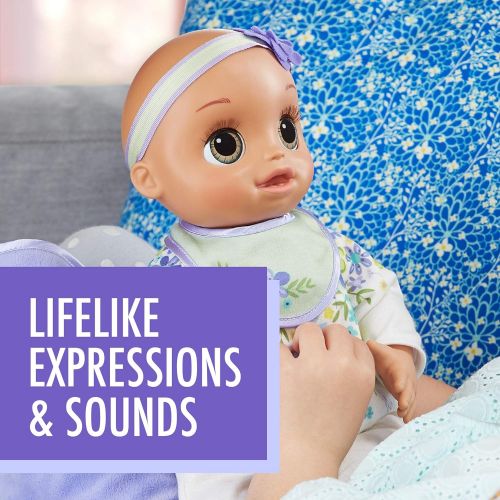  [아마존베스트]Baby Alive Real As Can Be Baby: Realistic Brunette Baby Doll, 80+ Lifelike Expressions, Movements & Real Baby Sounds, With Doll Accessories, Toy for Girls and Boys 3 and Up