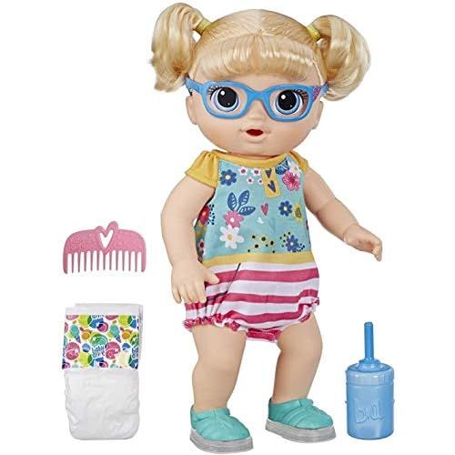  [아마존베스트]Baby Alive Step ‘N Giggle Baby Blonde Hair Doll with Light-Up Shoes, Responds with 25+ Sounds & Phrases, Drinks & Wets, Toy for Kids Ages 3 Years Old & Up