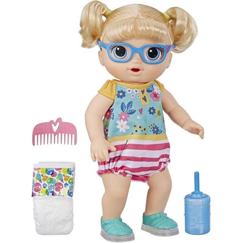  [아마존베스트]Baby Alive Step ‘N Giggle Baby Blonde Hair Doll with Light-Up Shoes, Responds with 25+ Sounds & Phrases, Drinks & Wets, Toy for Kids Ages 3 Years Old & Up