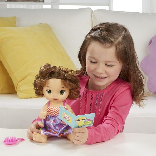  [아마존베스트]BABY ALIVE READY FOR SCHOOL BABY: Brown Hair Baby Doll, School-Themed Dress, Doll Accessories Include Notebook & Brush, Doll For 3-Year-Old Girls and Boys and Up