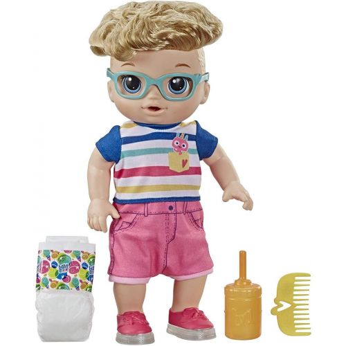  [아마존베스트]Baby Alive Step ‘N Giggle Baby Blonde Hair Boy Doll with Light-Up Shoes, Responds with 25+ Sounds & Phrases, Drinks & Wets, Toy for Kids Ages 3 Years Old & Up