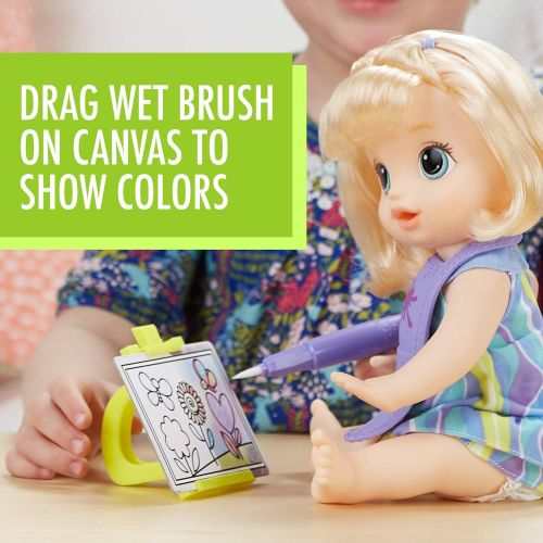  [아마존베스트]Baby Alive Finger Paint Baby: Blonde Hair Doll, Drinks & Wets, Doll Accessories Includes Art Supplies, Bottle and Diaper, Great Doll for 3-Year-Old Girls & Boys and Up (Amazon Excl