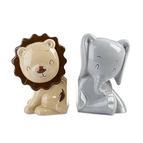  [아마존베스트]Baby Aspen Noahs Ark Decorative Porcelain Bookends, White/Gold/Light Blue/Gray/Yellow/Orange/Brown