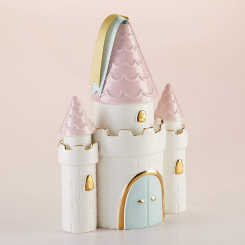  Baby Aspen Simply Enchanted Ceramic Castle Bank, Multicolored