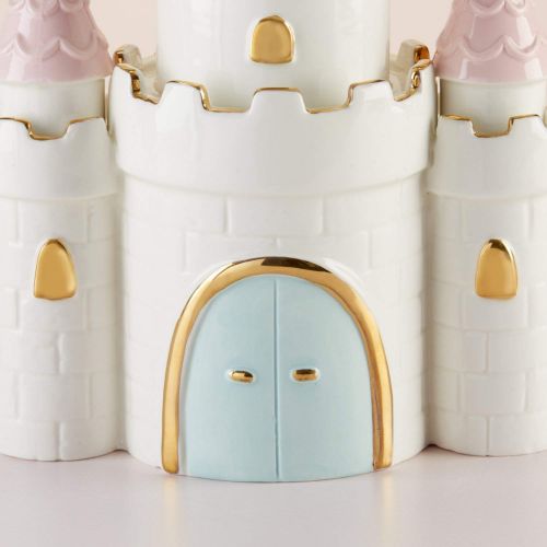  Baby Aspen Simply Enchanted Ceramic Castle Bank, Multicolored