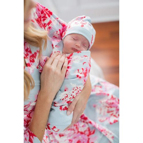  Baby Be Mine Matching Maternity/Delivery Robe with Baby Swaddle Set, Mom and Baby