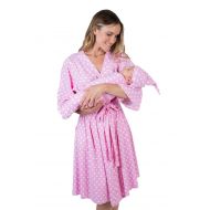 Baby Be Mine Matching Delivery Robe Swaddle Blanket Set Mom Baby (L/XL 12-18, Molly)