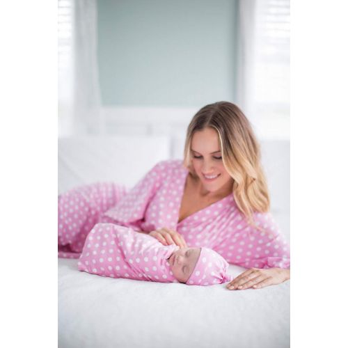  Baby Be Mine Matching Delivery Robe Swaddle Blanket Set Mom Baby (L/XL 12-18, Molly)