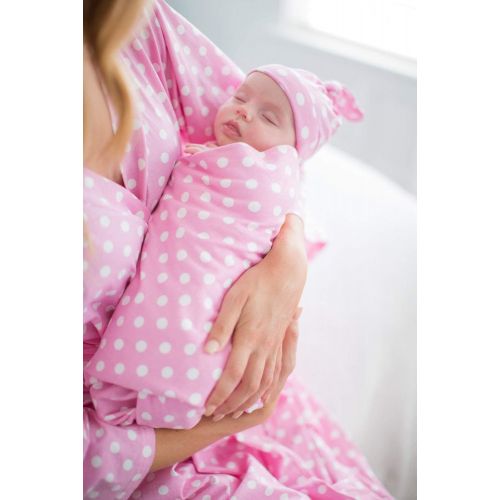  Baby Be Mine Matching Delivery Robe Swaddle Blanket Set Mom Baby (L/XL 12-18, Molly)