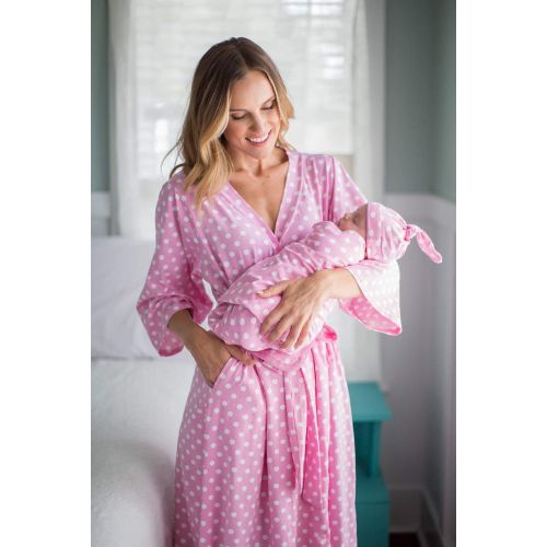  Baby Be Mine Matching Delivery Robe Swaddle Blanket Set Mom Baby (L/XL 12-18, Molly)