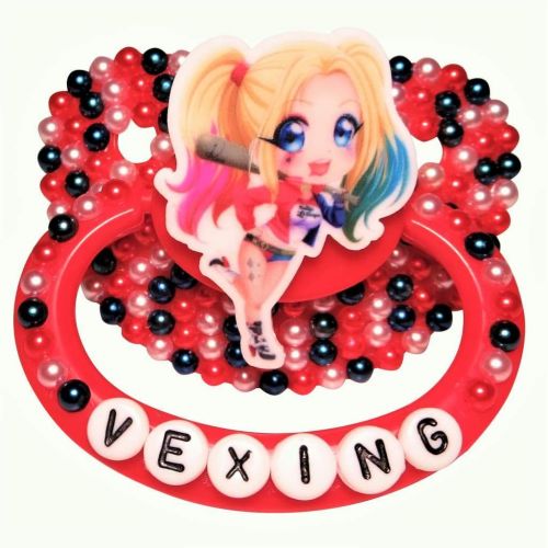  Baby Bear Pacis Adult Pacifier,Vexing Red Harley Quinn Paci (DDLG/ABDL)