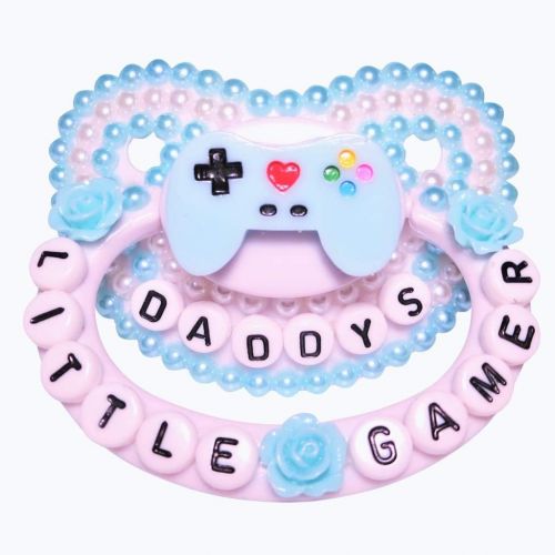  Baby Bear Pacis Adult PacifierDaddys Little Gamer White Game Controller Paci (DDLG/ABDL)