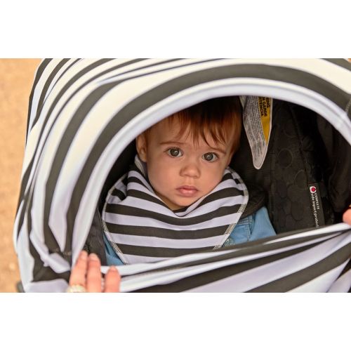  Baby Benjamin Car Seat and Nursing Cover with Bib and Drawstring Bag, Black