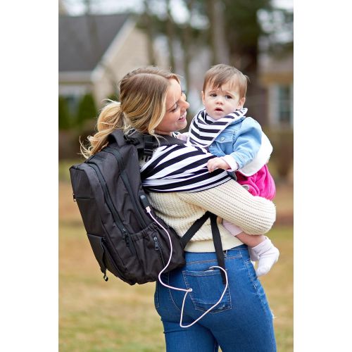  Baby Benjamin Car Seat and Nursing Cover with Bib and Drawstring Bag, Black