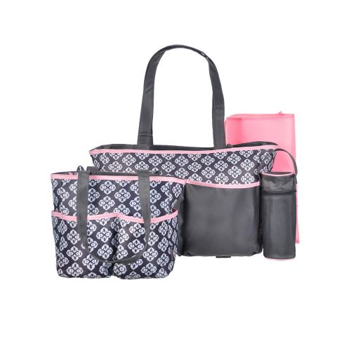  Baby Boom Babyboom 5-Piece Diaper Bag Set - Gray, one Size