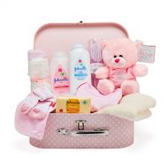 [아마존베스트]Baby Box Shop Newborn Baby Gift Set  Keepsake Box in Pink with Baby Clothes, Teddy Bear and Gifts for a New Baby Girl