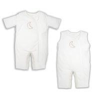 Baby Brezza 2-in-1 Baby Sleepsuit - Unique Swaddle Transition Sleepsuit - Breathable with Mesh Panels - Converts from Sleepsuit to Sleep Vest, 3-6 Months, Cream