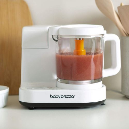  Baby Brezza Glass Baby Food Maker  Cooker and Blender to Steam and Puree Baby Food for Pouches in Glass Bowl - Make Organic Food for Infants and Toddlers  4 Cup Capacity