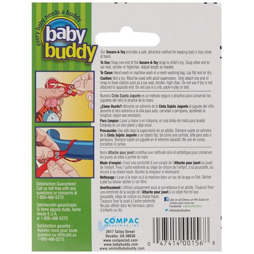  Baby Buddy 2 Piece Secure-A-Toy Safety Strap, Blue/Gold