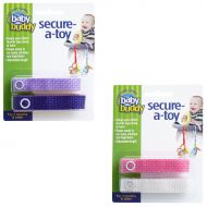 Baby Buddy Secure-A-Toy, Safety Strap Secures Toys, Teether, or Pacifiers to Strollers, Highchairs, Car SeatsAdjustable Length to Keep Toys Sanitary Clean Pink/Purple/Light Pink/W
