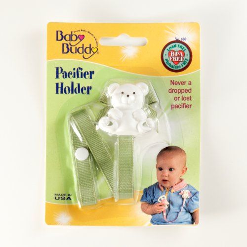  Baby Buddy Bear Pacifier Holder Sage (Pack Of 18)