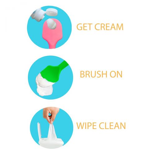  Baby Bum Brush, Original Diaper Rash Cream Applicator, Soft Flexible Silicone Brush, Unique Gift + Mini Diaper Rash Cream Applicator with Travel Case, [Blue + Gray]