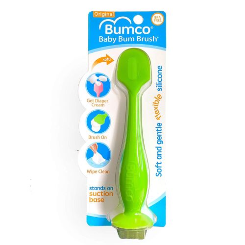  Baby Bum Brush, Original Diaper Rash Cream Applicator, Soft Flexible Silicone, Unique Gift, [Green]