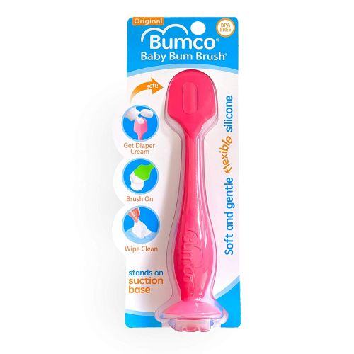  Baby Bum Brush, Original Diaper Rash Cream Applicator, Soft Flexible Silicone, Unique Gift, [Pink]