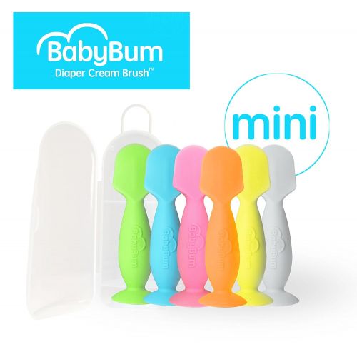  Baby Bum Brush, Mini Diaper Rash Cream Applicator with Travel Case, Soft Flexible Silicone, Unique Gift for Boys and Girls, [Blue + Green]