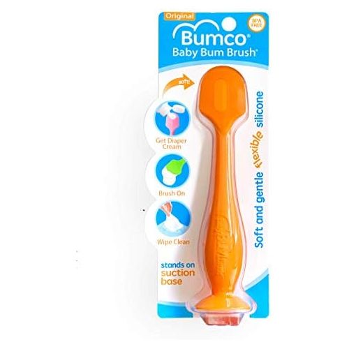  Baby Bum Brush, Original Diaper Rash Cream Applicator, Soft Flexible Silicone Brush, Unique Gift [Orange]