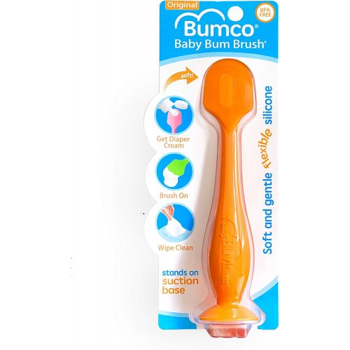  Baby Bum Brush, Original Diaper Rash Cream Applicator, Soft Flexible Silicone Brush, Unique Gift [Orange]