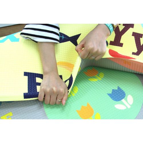  [아마존 핫딜] Baby Care Play Mat - Playful Collection (Letters & Numbers, Large) - Play Mat for Infants  Non-Toxic Baby Rug  Cushioned Baby Mat Waterproof Playmat  Reversible Double-Sided Kin