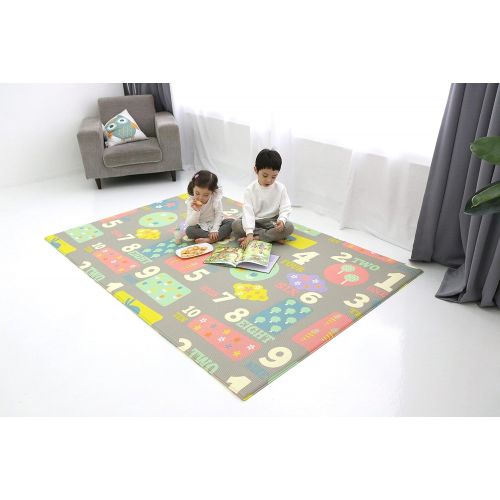  [아마존 핫딜] Baby Care Play Mat - Playful Collection (Letters & Numbers, Large) - Play Mat for Infants  Non-Toxic Baby Rug  Cushioned Baby Mat Waterproof Playmat  Reversible Double-Sided Kin