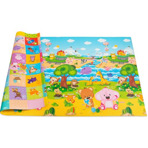  [아마존베스트]Baby Care Play Mat Foam Floor Gym - Non-Toxic Non-Slip Reversible Waterproof, Pingko and Friends, Large