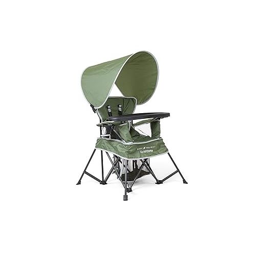  Baby Delight Go with Me Venture Portable Chair | Indoor and Outdoor | Sun Canopy | 3 Child Growth Stages | Moss Bud Green