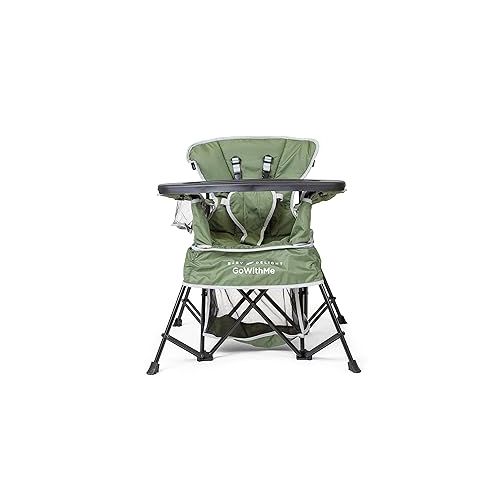  Baby Delight Go with Me Venture Portable Chair | Indoor and Outdoor | Sun Canopy | 3 Child Growth Stages | Moss Bud Green