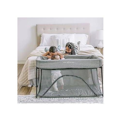  Baby Delight Go With Me Nod Deluxe Portable Crib & Playard, Charcoal Tweed