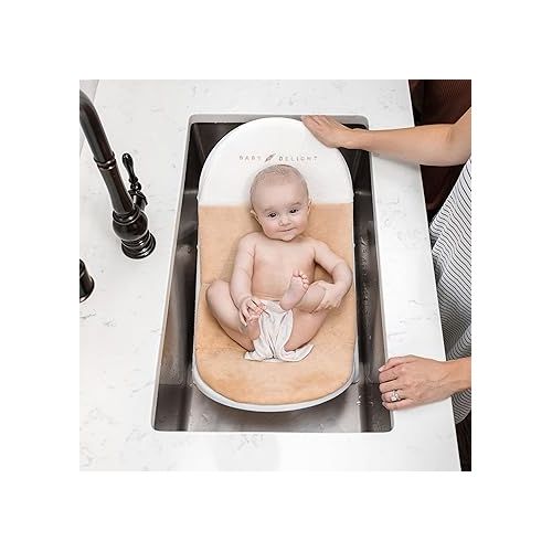  Baby Delight Cushy Nest Cloud Premium Organic Infant Bather | Baby Bath Seat | Comfortable Infant Bath Seat with Support | for Sinks and Tubs | Organic Oat