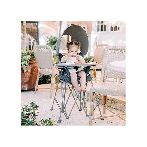  Baby Delight Go with Me Uplift Deluxe Portable High Chair | Sun Canopy | Indoor and Outdoor | Grey