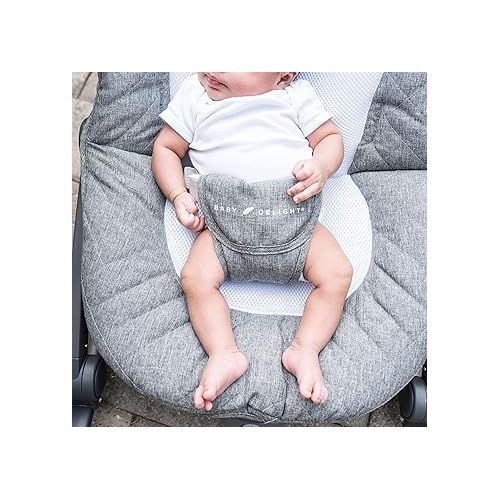  Baby Delight Aura Deluxe | Portable Baby Bouncer for Infants | Baby Rocker | Quilted Charcoal Tweed